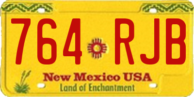 NM license plate 764RJB