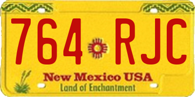 NM license plate 764RJC