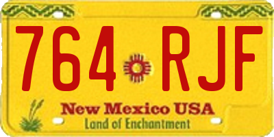 NM license plate 764RJF