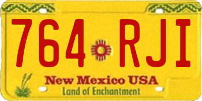 NM license plate 764RJI