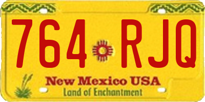 NM license plate 764RJQ
