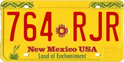 NM license plate 764RJR