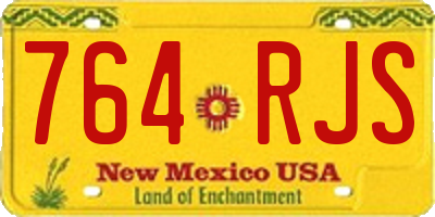NM license plate 764RJS