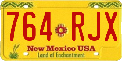 NM license plate 764RJX