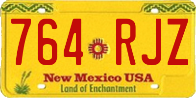 NM license plate 764RJZ
