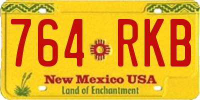 NM license plate 764RKB