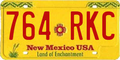 NM license plate 764RKC