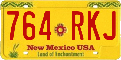NM license plate 764RKJ