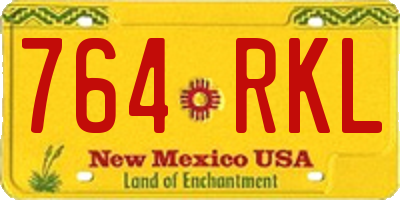 NM license plate 764RKL