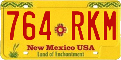 NM license plate 764RKM