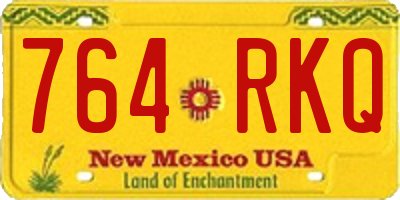 NM license plate 764RKQ