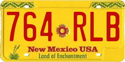 NM license plate 764RLB