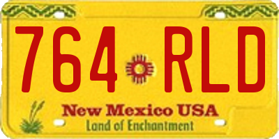 NM license plate 764RLD