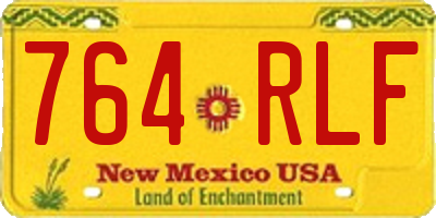 NM license plate 764RLF