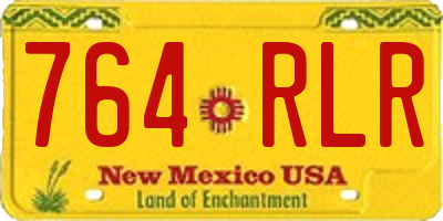 NM license plate 764RLR