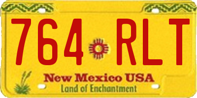 NM license plate 764RLT