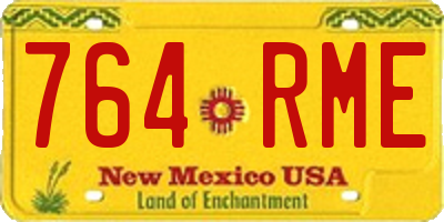 NM license plate 764RME