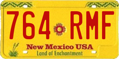 NM license plate 764RMF