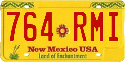 NM license plate 764RMI
