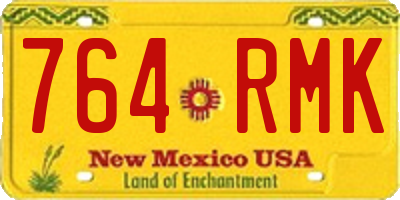 NM license plate 764RMK