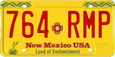 NM license plate 764RMP