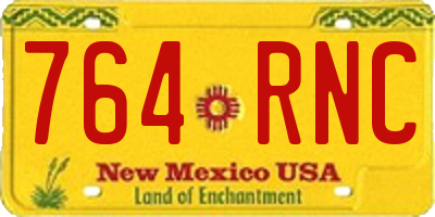 NM license plate 764RNC