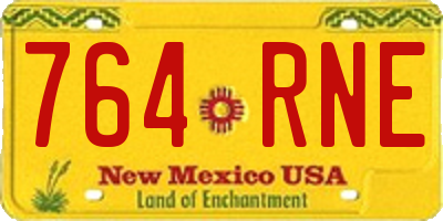 NM license plate 764RNE