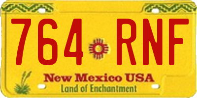 NM license plate 764RNF