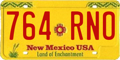 NM license plate 764RNO