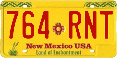 NM license plate 764RNT