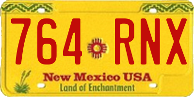 NM license plate 764RNX