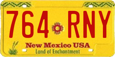 NM license plate 764RNY