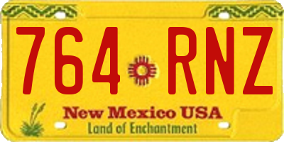 NM license plate 764RNZ