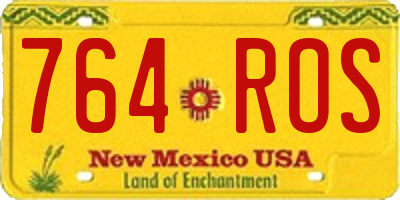 NM license plate 764ROS
