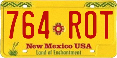 NM license plate 764ROT