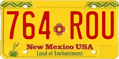 NM license plate 764ROU