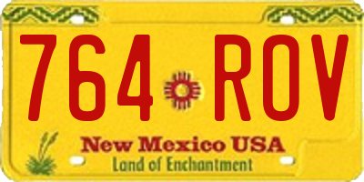 NM license plate 764ROV