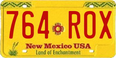 NM license plate 764ROX