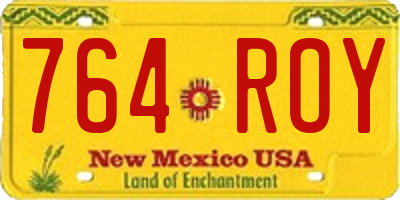 NM license plate 764ROY