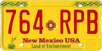 NM license plate 764RPB