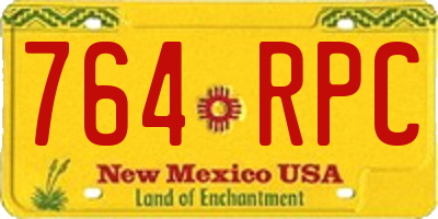 NM license plate 764RPC