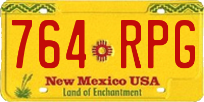 NM license plate 764RPG