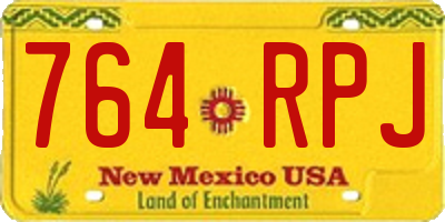 NM license plate 764RPJ