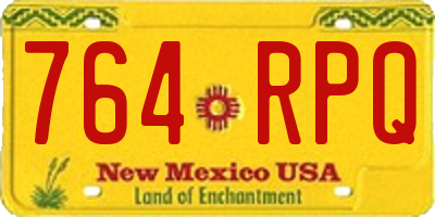 NM license plate 764RPQ