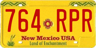 NM license plate 764RPR