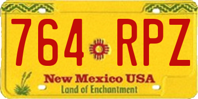 NM license plate 764RPZ