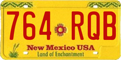 NM license plate 764RQB