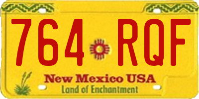 NM license plate 764RQF