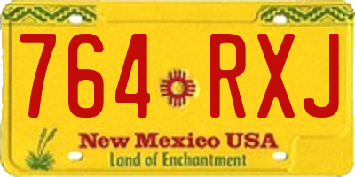 NM license plate 764RXJ