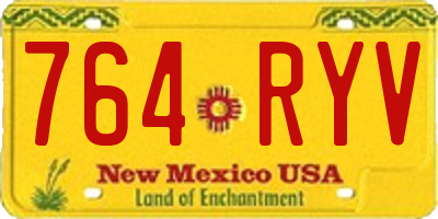NM license plate 764RYV